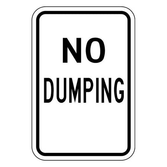 Lyle Reflective No Dumping Sign,18x12in,Alum DL-032-12HA