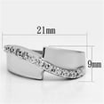 thumbnail image 2 of Luxe Jewelry Designs Women's Rhodium Plated Bypass Style Ring with AAA Grade Cubic Zirconia - Size 6, 2 of 4