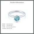 thumbnail image 6 of Gem Stone King 14K White Gold Blue Zircon Women Solitaire 6-Prong Ring 1.20 Ct, 6 of 6