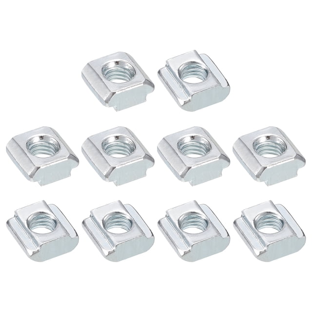 Tuercas en T 100uds Unique Bargains Níquel Chapado Carbono Acero T Ranurados M5 Plateado