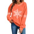 thumbnail image 5 of Christmas Sweatshirts for Women Snowflake Crewneck Long Sleeve Pullover Sweatshirts Holiday Festive Loose Fit Casual Sweatshirts, L, 5 of 5