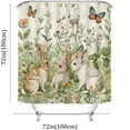 thumbnail image 3 of Cute Bunny 4PCS Shower Curtain Set- Easter Rabbits Bathroom Sets Accessories with Non-Slip Rug,Toilet Lid Cover,Bath Mat,12 Hooks-72x72in-Spring Floral Curtains-Home Decor Adults Gifts, 3 of 7