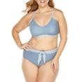 thumbnail image 3 of Time and Tru Women's Plus Size Stripe High-Waist Swimsuit Bottom, 3 of 4