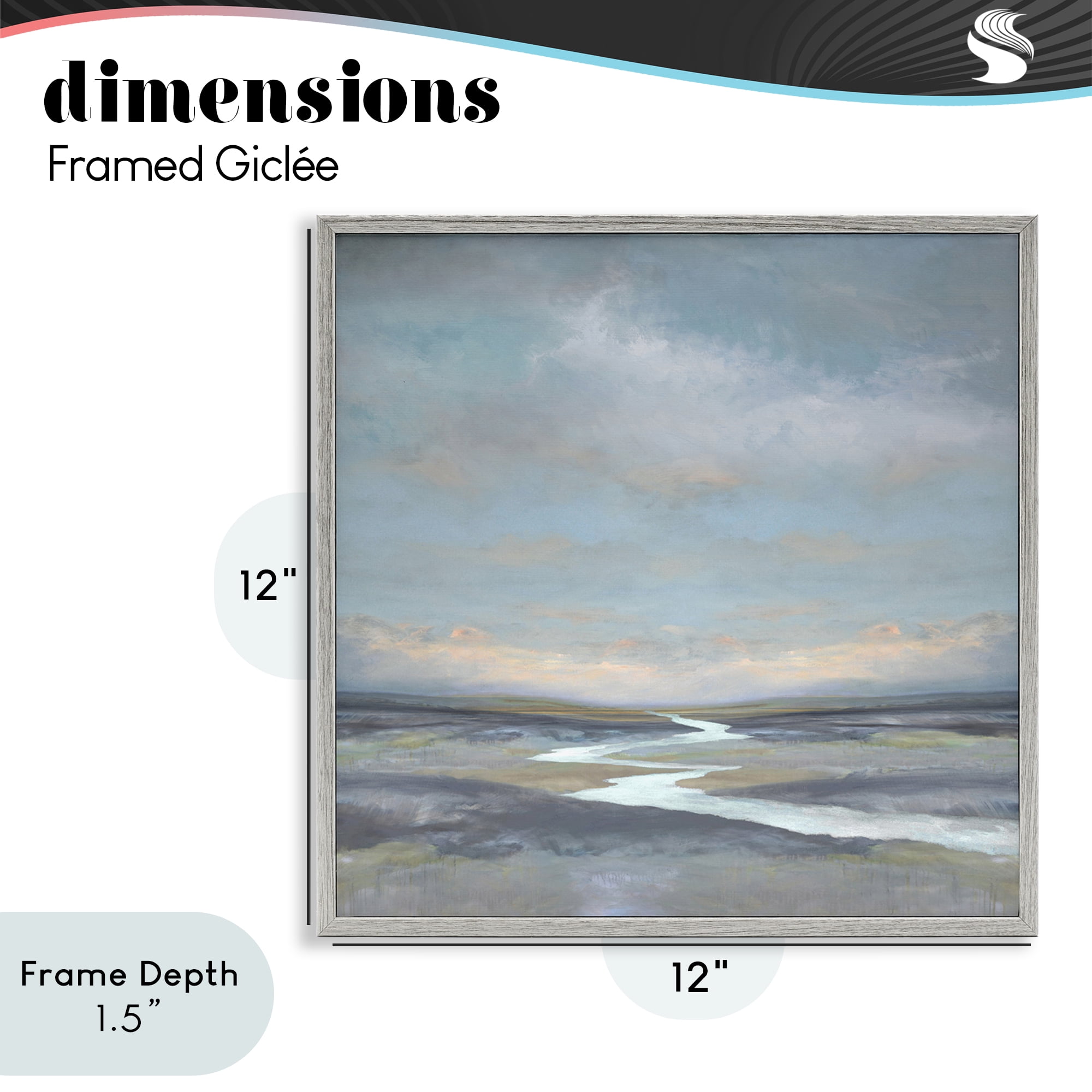 Stupell Industries Riverbend Misty Atmosphere Gray Framed Giclee Art, design by Christy McKee
