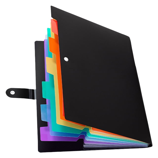 unbranded Folder Organizador Multi Bolsillo Negro Para Documentos Y Recibos De Trabajo Fácil De Transportar