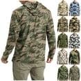 thumbnail image 1 of DDAPJ pyju Chandails à Capuche Camouflage pour Hommes UPF 50+ Protection Solaire Chandails à Manches Longues Camouflage Pêche Randonnée Course Chandails à Capuche Séchage Rapide Légers Respirants T-Shirts d'Entraînement Offre du Jour Vert Foncé L, 1 of 5