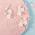thumbnail image 2 of MIALLO 3 PCS Silver Boho U-Shaped Hair Pins with Pearl, Handmade White Floral Headpiece for Brides, Bridesmaids and Wedding Guests, 2 of 6