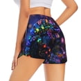 thumbnail image 4 of Picia Glowing Chameleon Fantasy Art Pattern Women's 2 in 1 Athletic Running Shorts High Waisted Workout Casual Gym Sweat Shorts with Comfy Liner Zipper Pockets-Large, 4 of 9