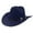 Navy, variant on HNMKIU British Style Straight Cowboy Hat Flat Top Fedora European Elegant Western Headwear Green,M
