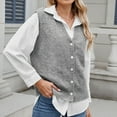thumbnail image 7 of UAMVSH Sweater Vests for Women Casual V Neck Button down Sleeveless Knitted Cardigan Jackets Soft Lightweight Fall Tank Tops(X-Large,Gray), 7 of 7