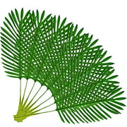 Exotic Artificial Palm Leaves for Safari Decorations - Faux Palm Leaves for Jungle Theme Party Decoration - Large Green Tropical Palm Tree Leaves for Hawaiian Luau, Birthday, Wedding Party Supplies