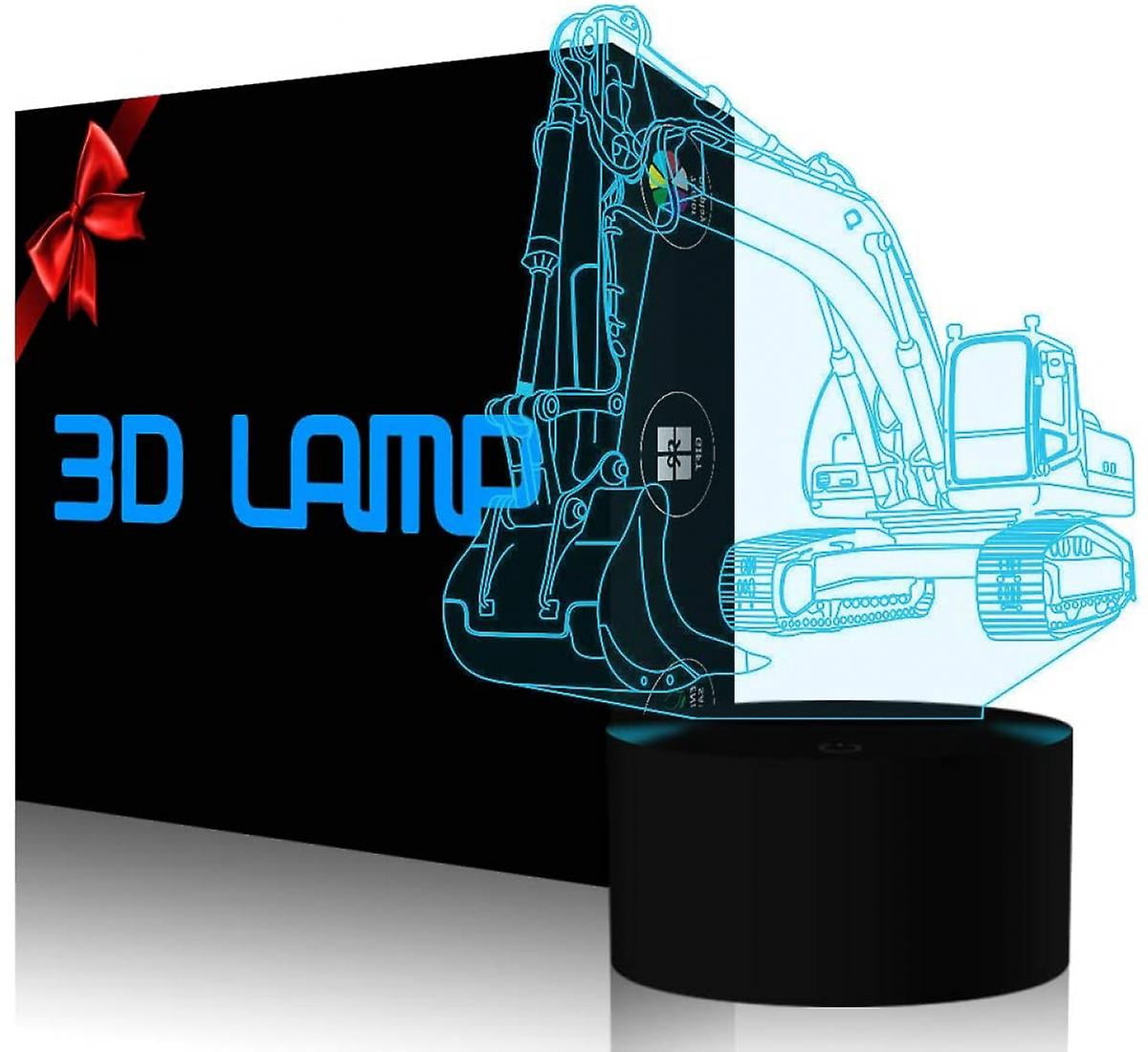 Luz Nocturna De Excavadora Personalizada, Luz Amarilla Enchufable, Luz Personalizada Para Dormitorio Infantil, Luz Enchufable Para Guardería, Temática De Construcción - México