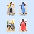 thumbnail image 6 of Opolski Raincoat Splicing Pattern Long Cap Rope Design Fashion Hooded Adult Raincoat for Unisex,Black, 6 of 8