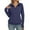 Navy, variant on Women's Fall Tops V Neck Lapel Dressy Casual T Shirts Solid Color Soft Cotton Long Sleeve Tee Blouses Loose Fit (XL, White)