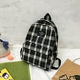 thumbnail image 3 of Fashion Aesthetic Backpacks Large Vintage Plaid Student Travel Rucksack (Black), 3 of 10