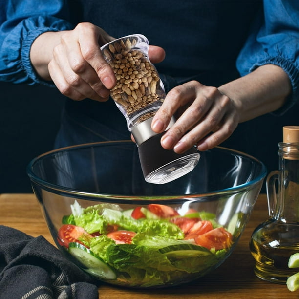 Molino de Pimienta Manual Molinillo de Especias – Molinillo de Pimienta de Plástico Ajustable para Hierbas, Sal y Condimentos, Gadget de Cocina Compacto para el Hogar