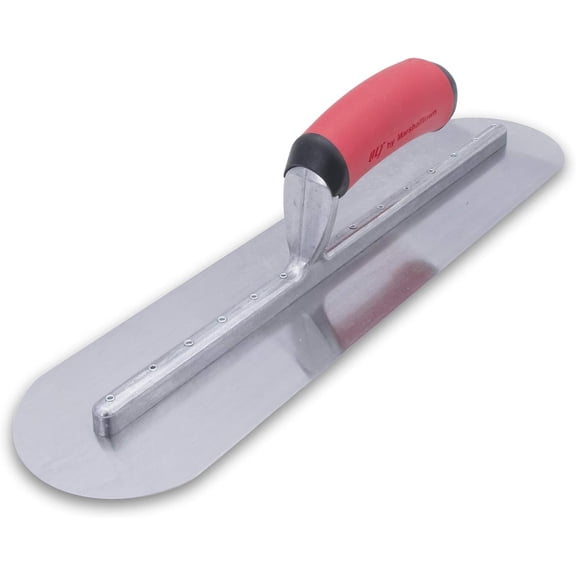 MARSHALLTOWN FTFR374R QLT Fully Rounded Finishing Trowel, 16 x 4 inch Steel Concrete Finishing Tool for Masonry and Sidewalks
