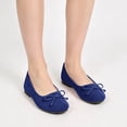 thumbnail image 5 of Domuza Womens Bowknot Ballet Flats Pointy Toe Casual Flat Shoes Suede Dressy Wear to Work Slip-Ons Moccasins Loafers summer Royal Blue 8（EU-40）, 5 of 5