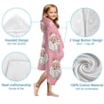 thumbnail image 7 of Pink Christmas Santa Pattern Hooded Bath Towel，50"x30" for Ages 3 To 12 Kids, Quick Dry Lightweight Soft Microfiber Hood Beach Towel Cover Up for Kids, 7 of 7