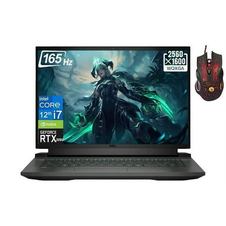 Dell G16 Gaming Laptop, 16" QHD Display, Intel Core i7-12700H(14-Core), 64GB DDR5 RAM, 2TB SSD, NVIDIA GeForce RTX 3060, Backlit Keyboard, Windows 11 Home, Bundle with Cefesfy Gaming Mouse