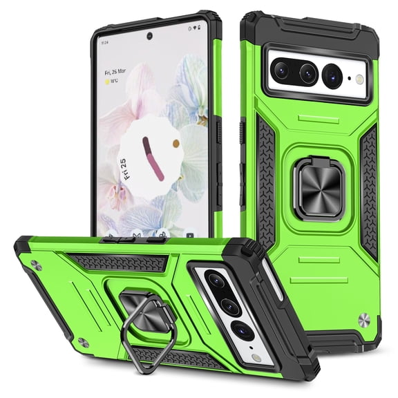 Dteck for Google Pixel 8 Pro Case with Rotated Ring Kickstand, Military Grade Shockproof Heavy Duty Protective Cover for Google Pixel 8 Pro,Green