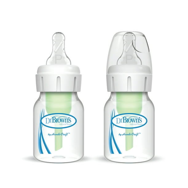 Dr. Brown’s Natural Flow AntiColic Narrow Baby Bottle, 2oz/60mL with Preemie Flow Nipple, 2