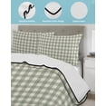 thumbnail image 3 of Quilts Queen Size Bedding Set, Sage Green Plaid Reversible Summer Quilt 3 Pieces, Gingham Checked Minimalist Modern Lightweight Bedspreads Coverlets with 2 Pillow Shams for All Seasons, 3 of 5