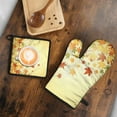 thumbnail image 5 of Fall Leaves Kitchen Oven Mitt and Pot Holder Sets 2 Pcs for Baking, Cooking and Grilling, Heat Resistant Up To 392 °F, 5 of 7
