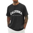 thumbnail image 3 of Black T Shirts for Men Cotton 1/4 Short Sleeve Big and Tall Casual Streetwear Casual Stylish Gradient Crew Neck Summer Casual Vacation Basic Tops, 3 of 5
