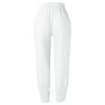 thumbnail image 6 of Womens Cotton Fashion Long Pant Elastic Waist High Waist Casual Trousers Streetwear Female Bottoms White M, 6 of 6