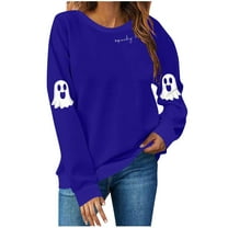 cocolona Halloween Sweatshirts for Women Fall Winter Crewneck Long Sleeve Graphic Tops Casual Lightweight Oversized Sweatshirt