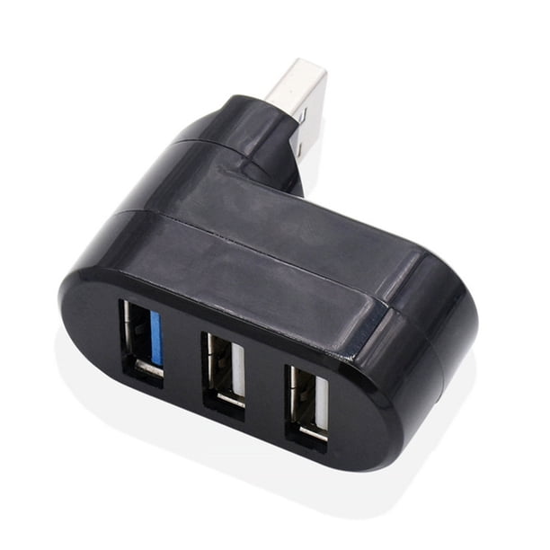 Computer PC Mouse Teléfono de ratón Adaptador de transmisión de carga 3-PORT USB HUB USB3.0 Splitter Laptops Docking Station Extender Office Black Funda de plástico Vogacara EL005770-01