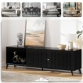 thumbnail image 7 of IQCNGVX Open Shelves Modern Mid Century Television Stand for 55" to "/70" TV, Black, 7 of 7
