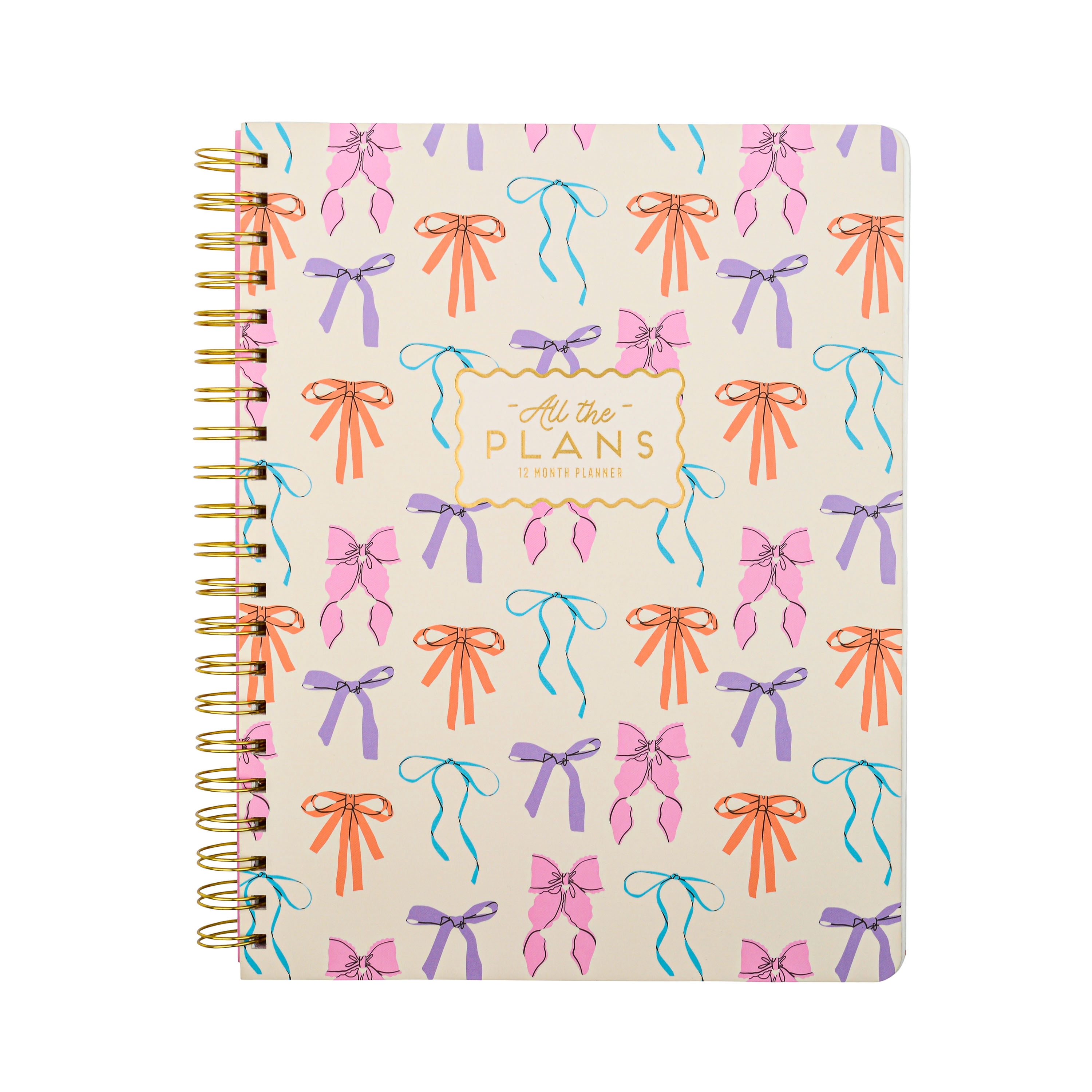 Think Ink 12 Month Weekly 8.5" x 11" All The Plans Bows Planner, July 2026 - June 2027