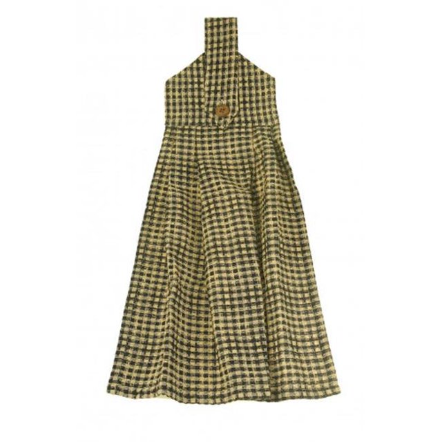 Mr. MJs Trading AG-36300 Hanging & Tie Button Towel, Star Black Check