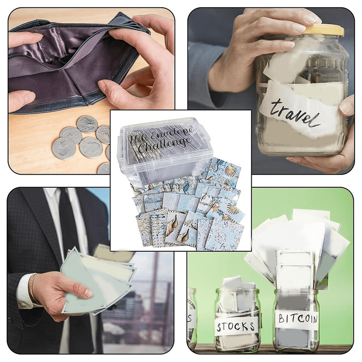 100 Envelopes Money Saving Challenge Box Kit, 100 Envelope