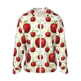 thumbnail image 2 of Uemuo Fruit Apples Pattern Women's Full Zip UPF 50+ Sun Protection Hoodie Jacket Long Sleeve Sun Shirt Hiking Outdoor Performance with Pockets-Small, 2 of 9