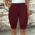 thumbnail image 2 of MIUOWANP Women's Casual Shorts Breathable Quick-Drying Relaxed Fit Shorts Solid Color Drawstring Elastic Waist Half Pants Size XL(10)Wine, 2 of 6