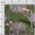 thumbnail image 2 of oneOone Cotton Jersey Forest Green Fabric Tropical Flamingo Dress Material Fabric Print Fabric By The Yard 58 Inch Wide, 2 of 4