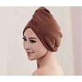 thumbnail image 2 of Toalla de microfibra tipo turbante para secar el cabello, ideal para mujeres y niñas. Absorción rápida y secado rápido después de la ducha., 2 of 5