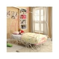 thumbnail image 2 of BenJara Metal Princess Twin Size Bed, Pink & White, 2 of 2