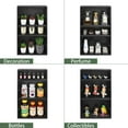 thumbnail image 5 of Wooden Wall-Mounted Display Shelf Rack for Collectibles, Figures,Shot Glasses,Spice Can,Cosmetics or Perfume, 5 Adjustable Height Shelves,Space-Saving, Black Color, 5 of 5