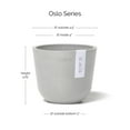 thumbnail image 2 of Ecopots Oslo Mini Durable Modern Round Indoor/Outdoor Recycled Based Composite Flower Pot Planter, White Grey, 4.5", 2 of 4