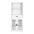 thumbnail image 5 of Ktaxon Bookcase with Doors, 2 Height Adjustable Book Shelving, Display Bookcase with Double Doors, Ideal for Home Bedroom, Living Room, Office, Library with Doors, White Finish (White), 5 of 12