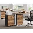 thumbnail image 4 of VASAGLE 2-Drawer File Cabinet, Locking Filing Cabinet for Home Office, Small Rolling Printer Stand, A4, Letter-Size Hanging Files, Assembly Required, Brown, 4 of 8