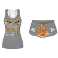 thumbnail image 1 of Seyurigaoka Women 2 Pcs Halloween Printed Sets, Sleeveless Racerback Tank Top + Tight Shorts Pant Fitness Clothes, 1 of 7