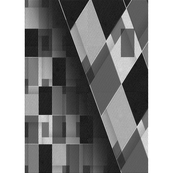 Ahgly Company Machine Washable Indoor Rectangle Transitional Charcoal Black Area Rugs, 2' x 5'