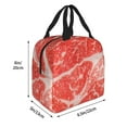 thumbnail image 4 of Kdxio Beef Steaks Print Insulated Lunch Bag,Reusable Tote Lunch Box for Women Men,Leakproof Cooler Lunch Bags for Work Office Travel Picnic, 4 of 6