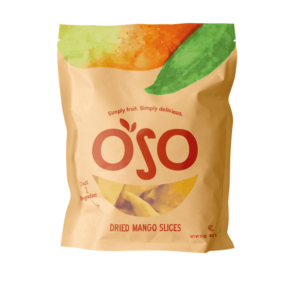 Oso Snacks Dried Mango, Large Halves, 23 oz, No Sugar Added, No Preservatives, Non-GMO