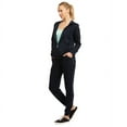 thumbnail image 2 of Sofra Women's Lightweight Cotton Jersey Jogger Pants and Zip-UP Hoodie Jacket Sets, 2 of 7